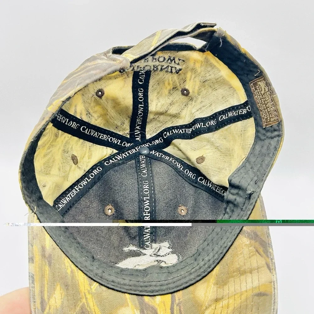 California Waterfowl Duck Mallard Camo Hat Cap Adjustable Strapback Brown Hiking